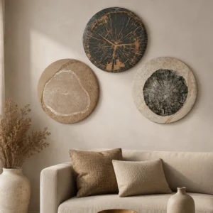 Set de 3 cuadros circulares Árbol